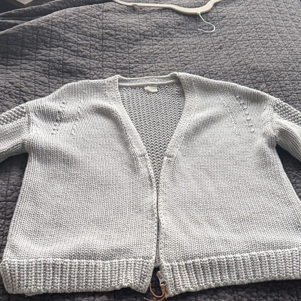 Poetry Light Gray Knit Cardigan
